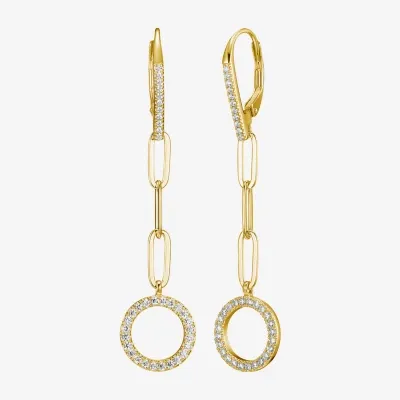 Paris 1901 By Charles Garnier White Cubic Zirconia 18K Gold Over Silver Drop Earrings