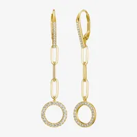 Paris 1901 By Charles Garnier White Cubic Zirconia 18K Gold Over Silver Drop Earrings