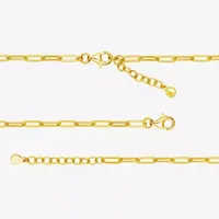 Paris 1901 By Charles Garnier 18K Gold Over Silver Inch Solid Paperclip Link Bracelet