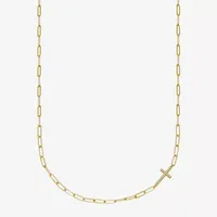 Paris 1901 By Charles Garnier Womens White Cubic Zirconia 18K Gold Over Silver Cross Pendant Necklace