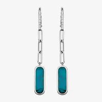 Paris 1901 By Charles Garnier Stabilized Blue Turquoise Sterling Silver Drop Earrings