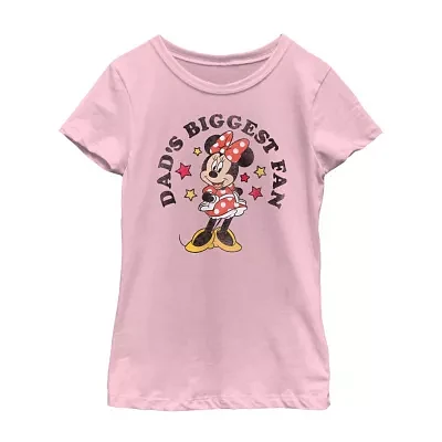 Little & Big Girls Crew Neck Short Sleeve Minnie Mouse Graphic T-Shirt