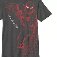 Disney Collection Little & Big Boys Crew Neck Short Sleeve Marvel Spiderman Graphic T-Shirt