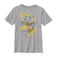Disney Collection Little & Big Boys D100 Crew Neck Short Sleeve Beauty and the Beast Graphic T-Shirt