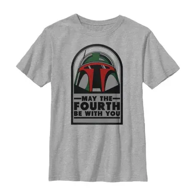 Little & Big Boys May The 4th Crew Neck Short Sleeve Star Wars Graphic T-Shirt