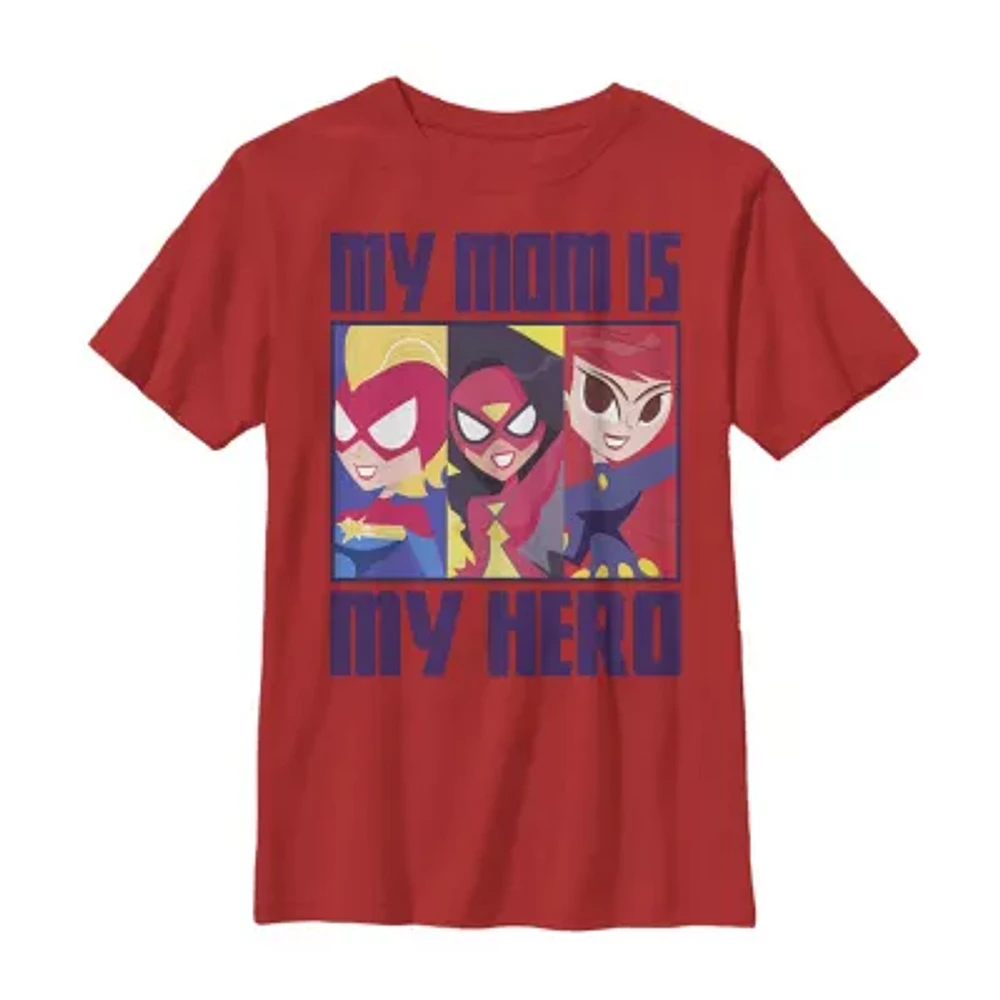 Little & Big Boys Crew Neck Short Sleeve Marvel Graphic T-Shirt