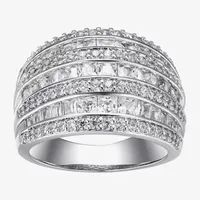 Womens 2 CT. T.W. Cubic Zirconia Sterling Silver Dome Cocktail Ring