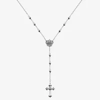 DiamonArt® Womens White Cubic Zirconia Sterling Silver Cross Y Necklace