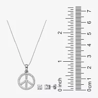 DiamonArt® White Cubic Zirconia Sterling Silver 2-pc. Jewelry Set