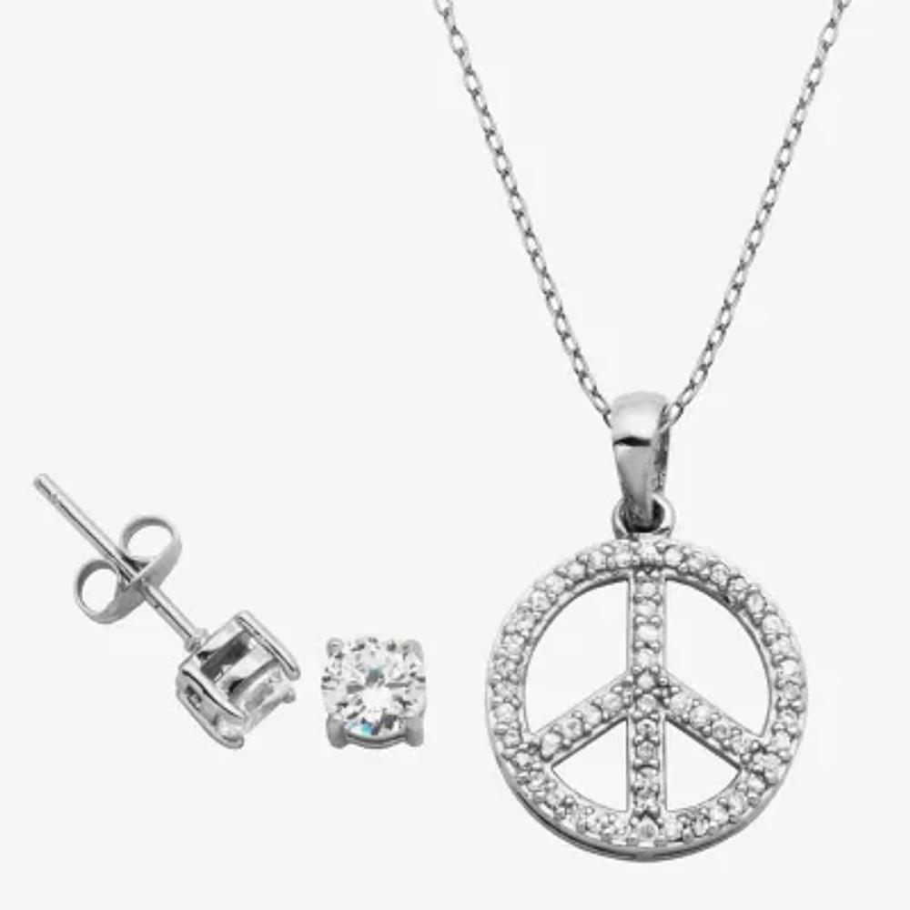 DiamonArt® White Cubic Zirconia Sterling Silver 2-pc. Jewelry Set