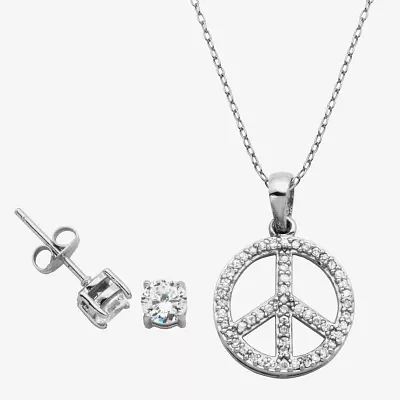 DiamonArt® White Cubic Zirconia Sterling Silver 2-pc. Jewelry Set