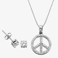 DiamonArt® White Cubic Zirconia Sterling Silver 2-pc. Jewelry Set