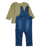 Okie Dokie Baby Boys 2-pc. Overall Set