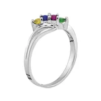 Personalized Sterling Silver Simulated  Birthstone Family Ring