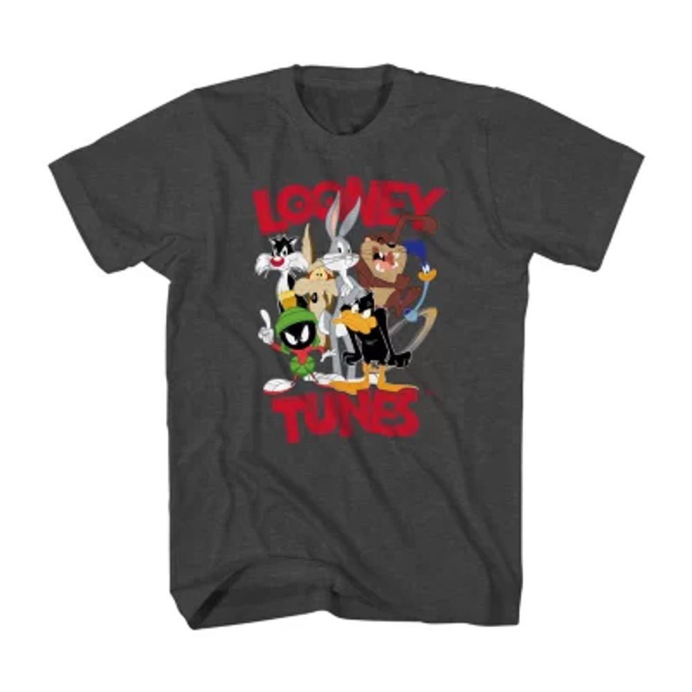 Little & Big Boys Crew Neck Short Sleeve Looney Tunes Graphic T-Shirt