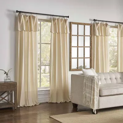 Mercantile Drop Cloth Rod Pocket Light-Filtering Set of 2 Curtain Panels