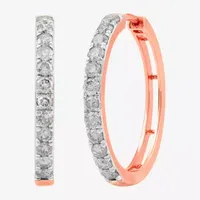 1 CT. T.W. Natural White Diamond 10K or 14K White, Yellow, Rose Gold 22.5mm Hoop Earrings