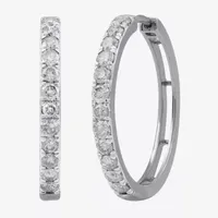 1 CT. T.W. Genuine White Diamond 10K or 14K Gold 22.5mm Hoop Earrings