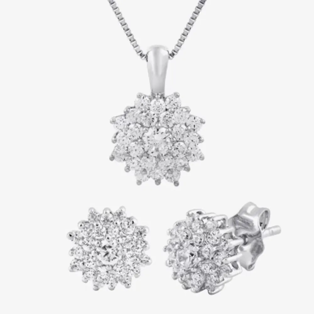 Diamond Blossom 1 CT. T.W. Natural White 10K Gold 2-pc. Jewelry Set