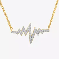 1/7 CT. T.W. Diamond Heartbeat Necklace in Sterling Silver