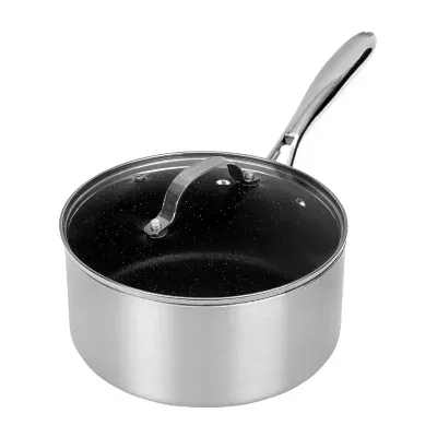 Granitestone Silver 3-Qt. Nonstick Pan With Tempered Glass Lid Aluminum Dishwasher Safe Non-Stick Sauce Pan