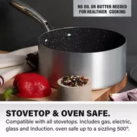 Granitestone Silver 3-Qt. Nonstick Pan With Tempered Glass Lid Non-Stick Sauce Pan