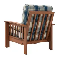 Omaha Mission Style Blue Plaid Armchair