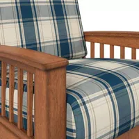 Omaha Mission Style Blue Plaid Armchair