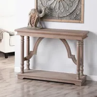 StyleCraft Gray Wash Wood Trestle Console Table