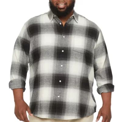 Arizona Big and Tall Mens Regular Fit Long Sleeve Flannel Shirt