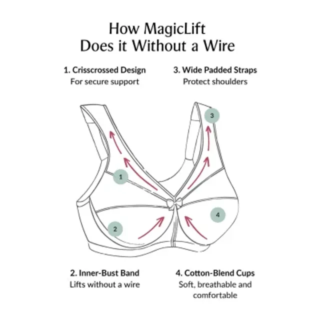 Glamorise Cotton Magic Lift® Support Wireless Unlined Full Coverage Bra-1001-JCPenney