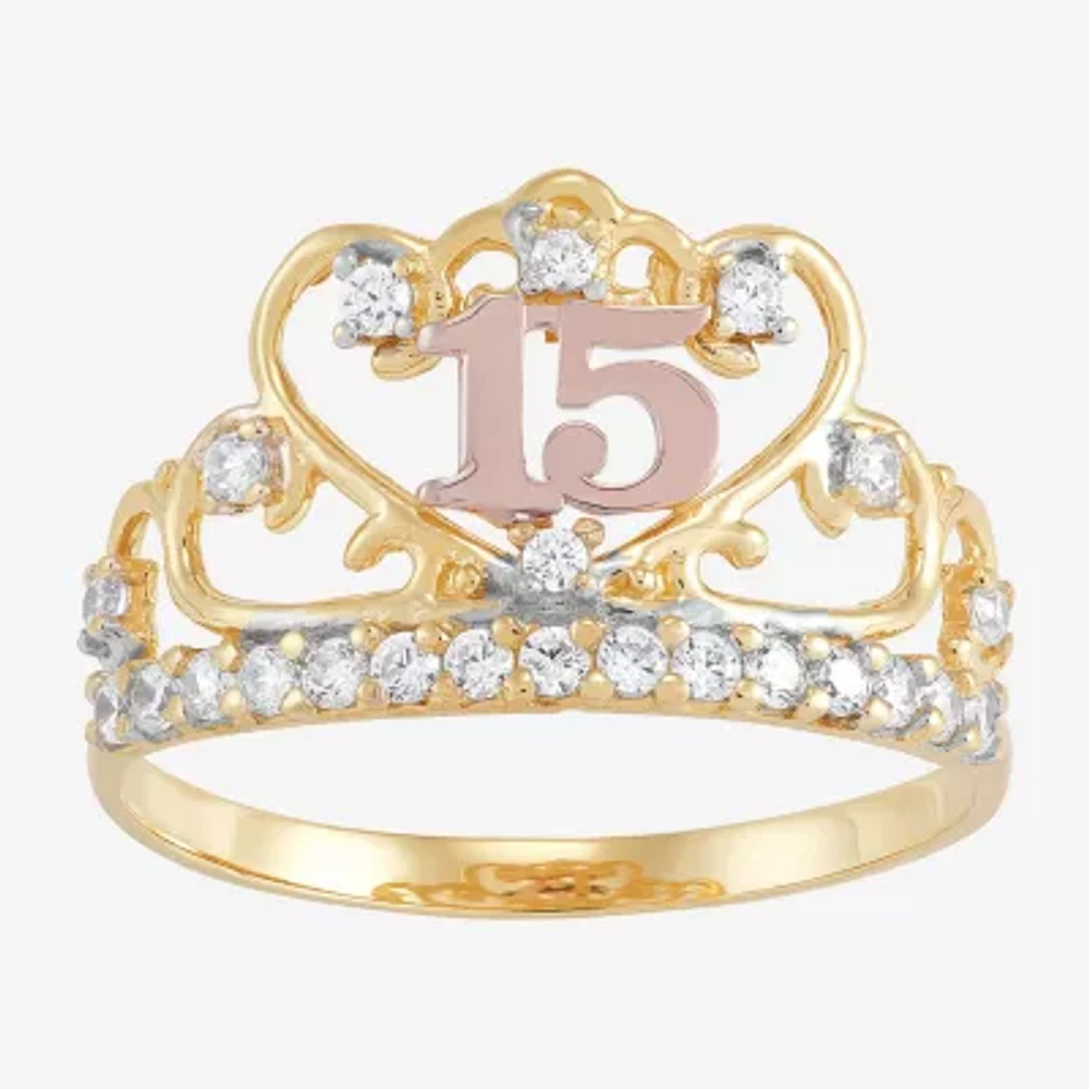 Tesoro™ Cubic Zirconia 14K Two-Tone 15 Quinceanera Ring