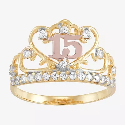 Tesoro™ Cubic Zirconia 14K Two-Tone 15 Quinceanera Ring