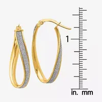 Made in Italy 14K Gold 28mm Oval Hoop Earrings