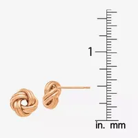 Made in Italy 14K Rose Gold 9mm Knot Stud Earrings