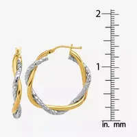 Made in Italy 14K Two Tone Gold 28.7mm Hoop Earrings