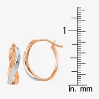 Made in Italy 14K Rose Gold 14K White Gold 18mm Hoop Earrings