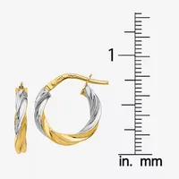 Made in Italy 14K Two Tone Gold 17mm Hoop Earrings