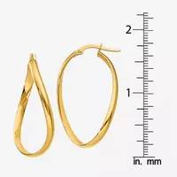 Made in Italy 14K Gold 18mm Oval Hoop Earrings