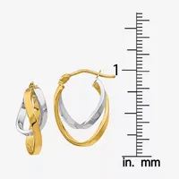 Made in Italy 14K Two Tone Gold 17mm Hoop Earrings