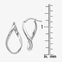 Made in Italy 14K White Gold 24mm Oval Hoop Earrings