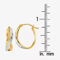 Made in Italy 14K Two Tone Gold 18mm Hoop Earrings