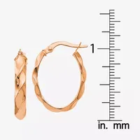 Made in Italy 14K Rose Gold 22mm Oval Hoop Earrings