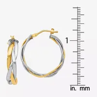 Made in Italy 14K Two Tone Gold 28mm Hoop Earrings