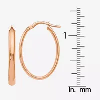 Made in Italy 10K Rose Gold 26mm Oval Hoop Earrings