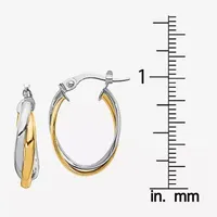 Made in Italy 10K Two Tone Gold 20mm Hoop Earrings