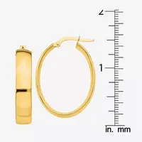 Made in Italy 14K Gold 18mm Oval Hoop Earrings