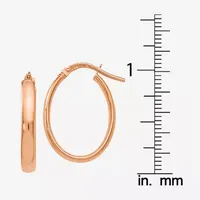 14K Rose Gold 22mm Oval Hoop Earrings