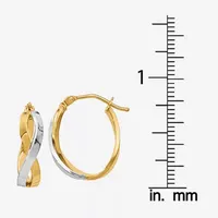 10K Two Tone Gold 19mm Hoop Earrings