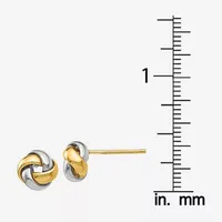 14K Two Tone Gold 8mm Knot Stud Earrings